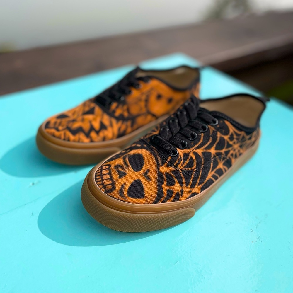 Kids Custom Bleached Halloween Sneakers
